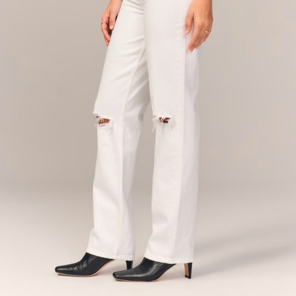 Abercrombie & Fitch Cream Straight Leg Jeans - Picture 5 of 12